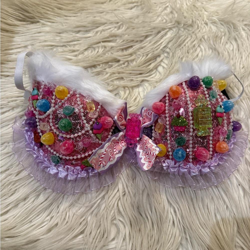 Handmade Candyland Christmas custom bra